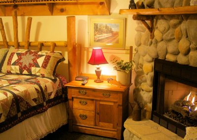 Fireplace in the Train Suite Crystal Cove Branson MO